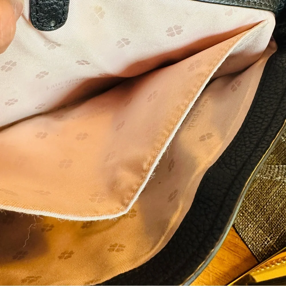 KATE SPADE BLACK LEATHER COBBLE HILL PENNY HOBO ENVELOPE ZIP CROSSBODY CHIC BAG - Picture 13 of 15